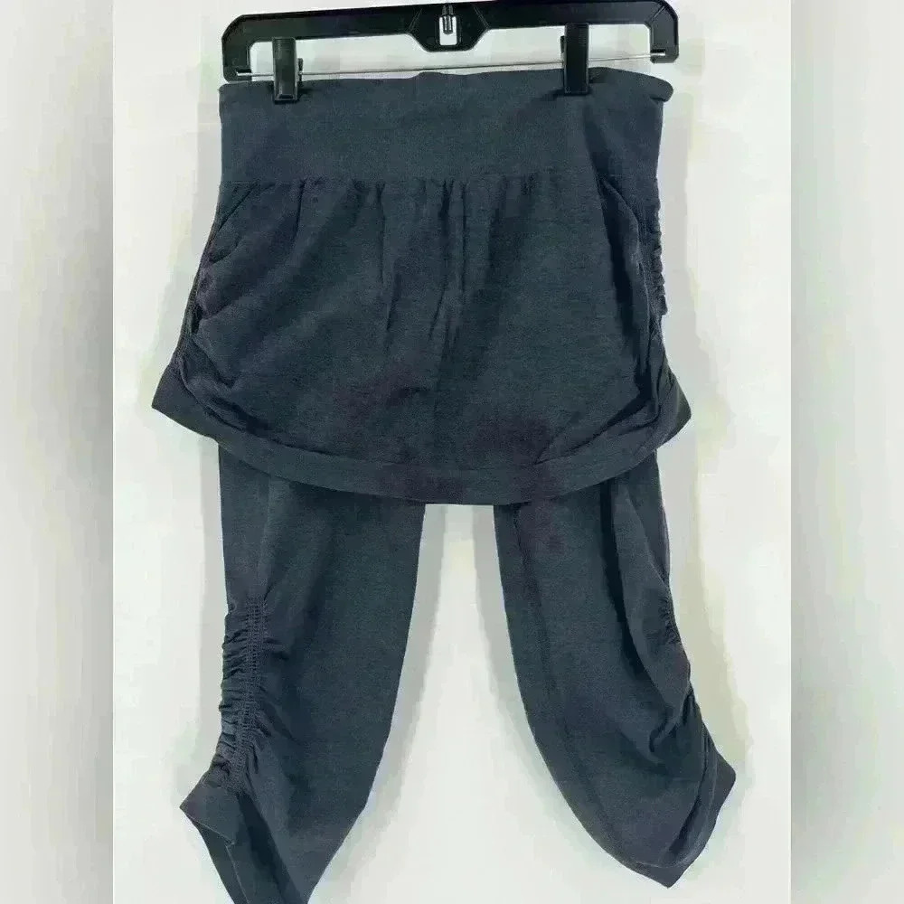 Athleta Skirted Leggings Skeggings Heathered Black/Grey Sz M Athletic Yoga
